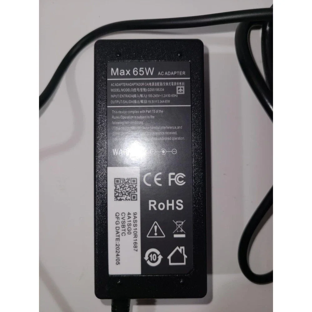 Max 65w Ac Adapter Dz65195334 With Wall End Cord Laptop Charger
